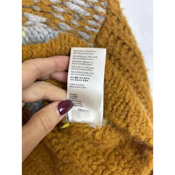 Free People Cropped Sweater Cozy Alpine Mock Neck Alpaca Wool Blend Size S - Picture 10 of 12